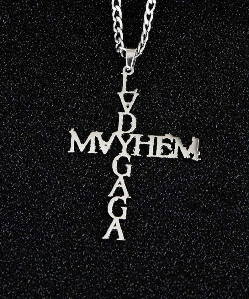 Mayhem Cross Necklace Set – Gothic Cross Pendant, Fan-Inspired Gaga Jewelry, Lady Gaga Mayhem Abracadabra Garden of Eden LG7,vintage Pendant
