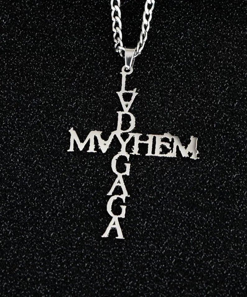 Mayhem Cross Necklace Set – Gothic Cross Pendant, Fan-Inspired Gaga Jewelry, Lady Gaga Mayhem Abracadabra Garden of Eden LG7,vintage Pendant