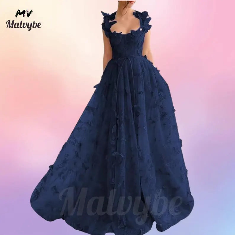 Green Ruffle Maxi Dress: Floral Lace Cottagecore Gown