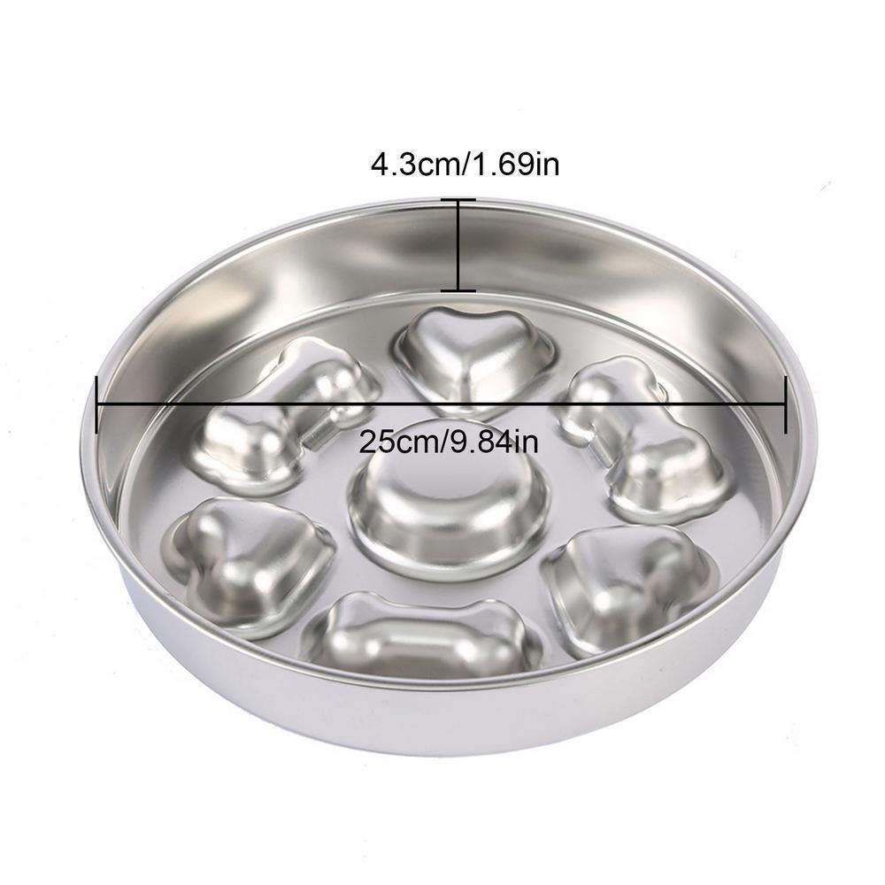 Stainless Steel Slow Feeder Pet Bowl with Non-Slip Base for Improved Digestion