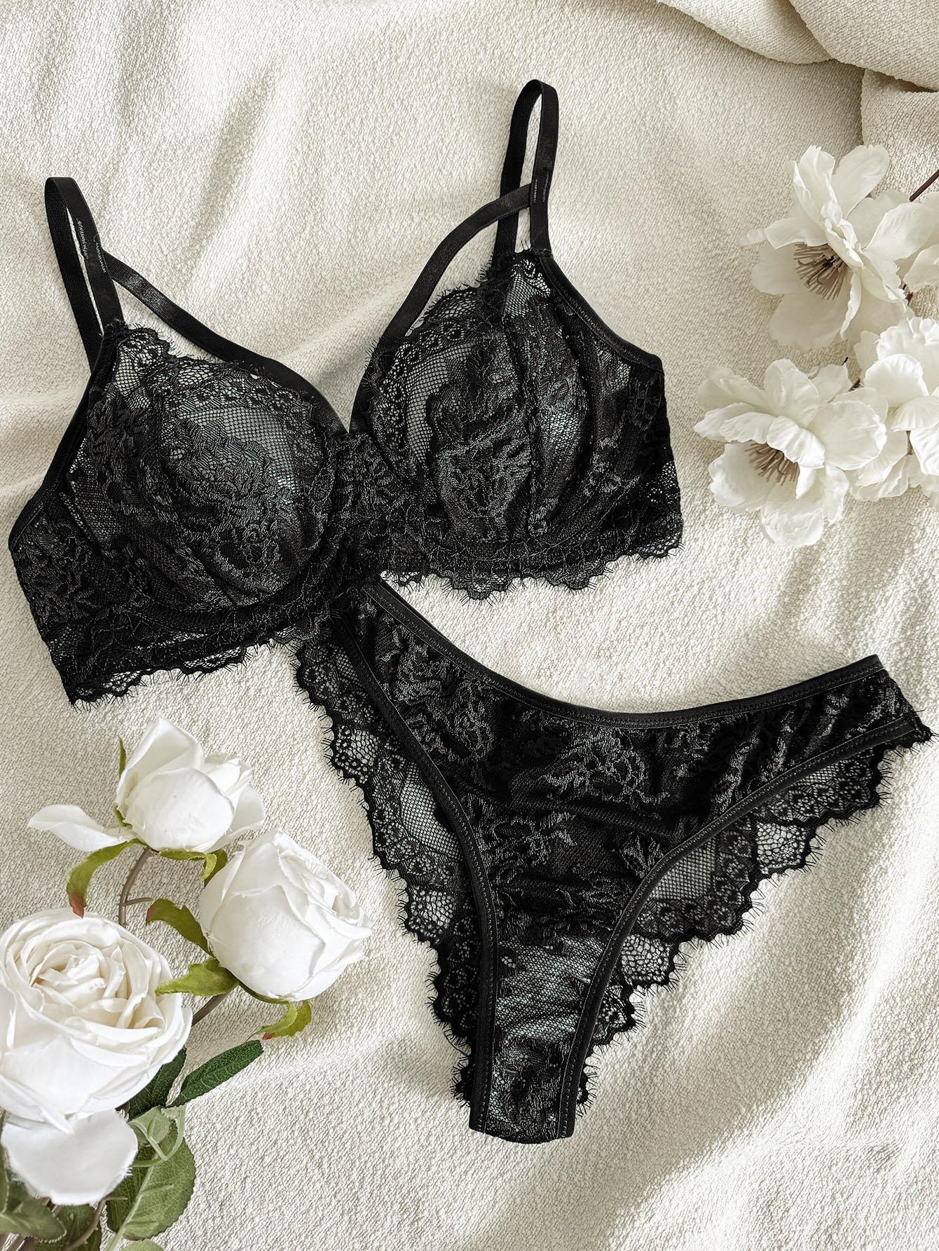 Elegante set reggiseno e mutandine in pizzo verde - lingerie elegante e di lusso - Foto 9 di 10